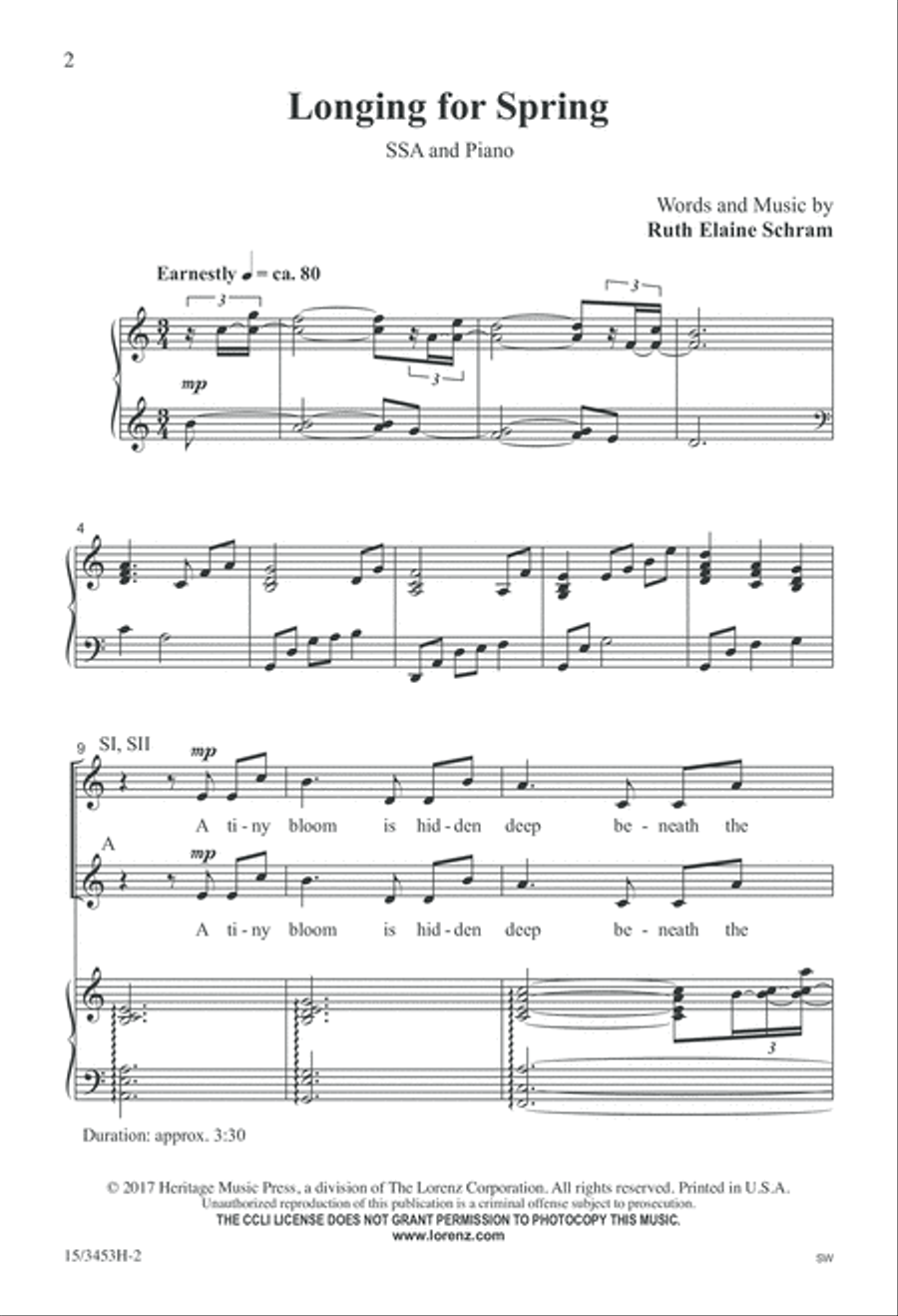 Longing for Spring Longing for Spring SSA scores gallery preview page 2