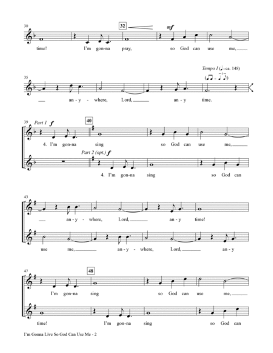 I'm Gonna Live So God Can Use Me (Teacher Resource) Unison Choir scores gallery preview page 6