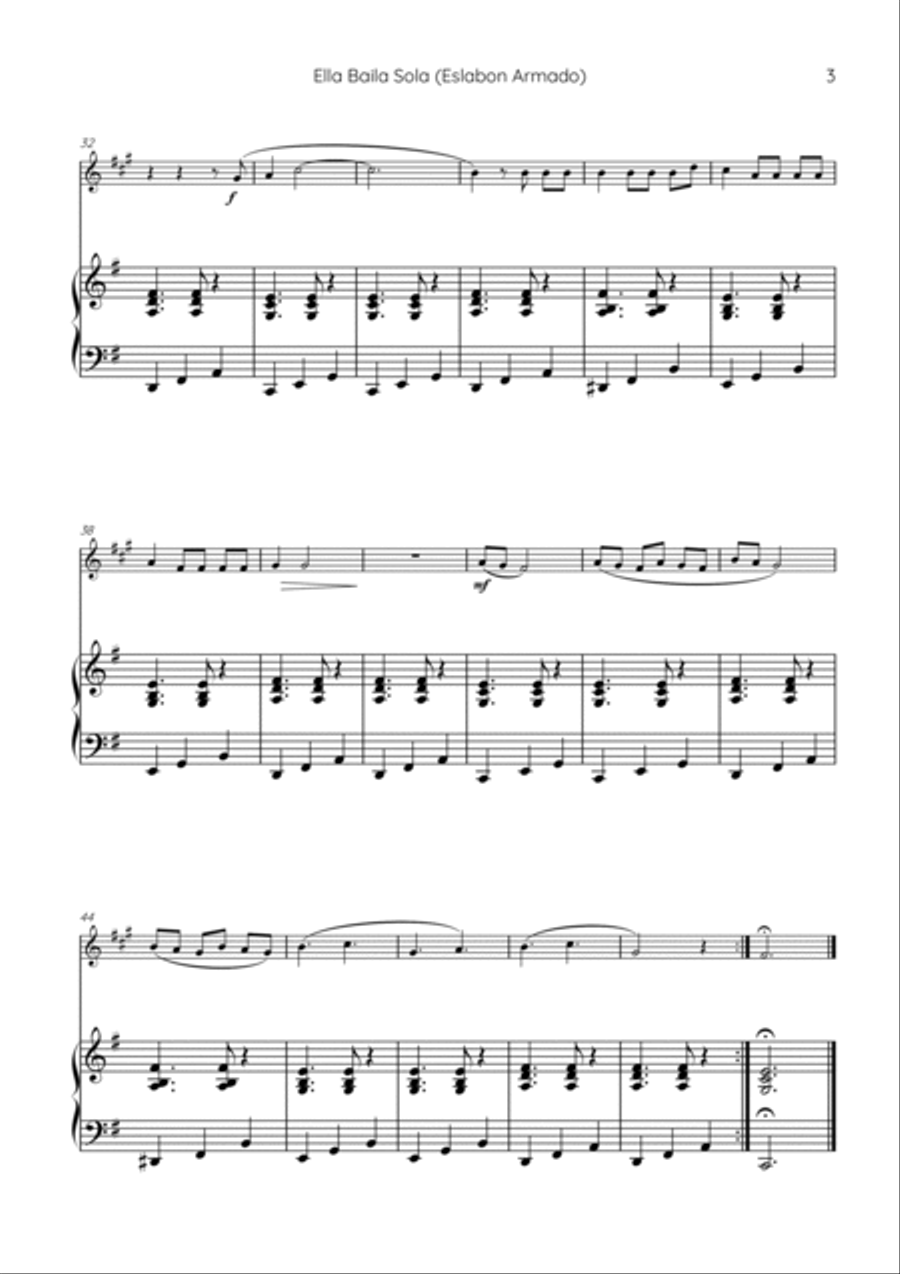 Ella Baila Sola B-Flat Clarinet scores gallery preview page 3