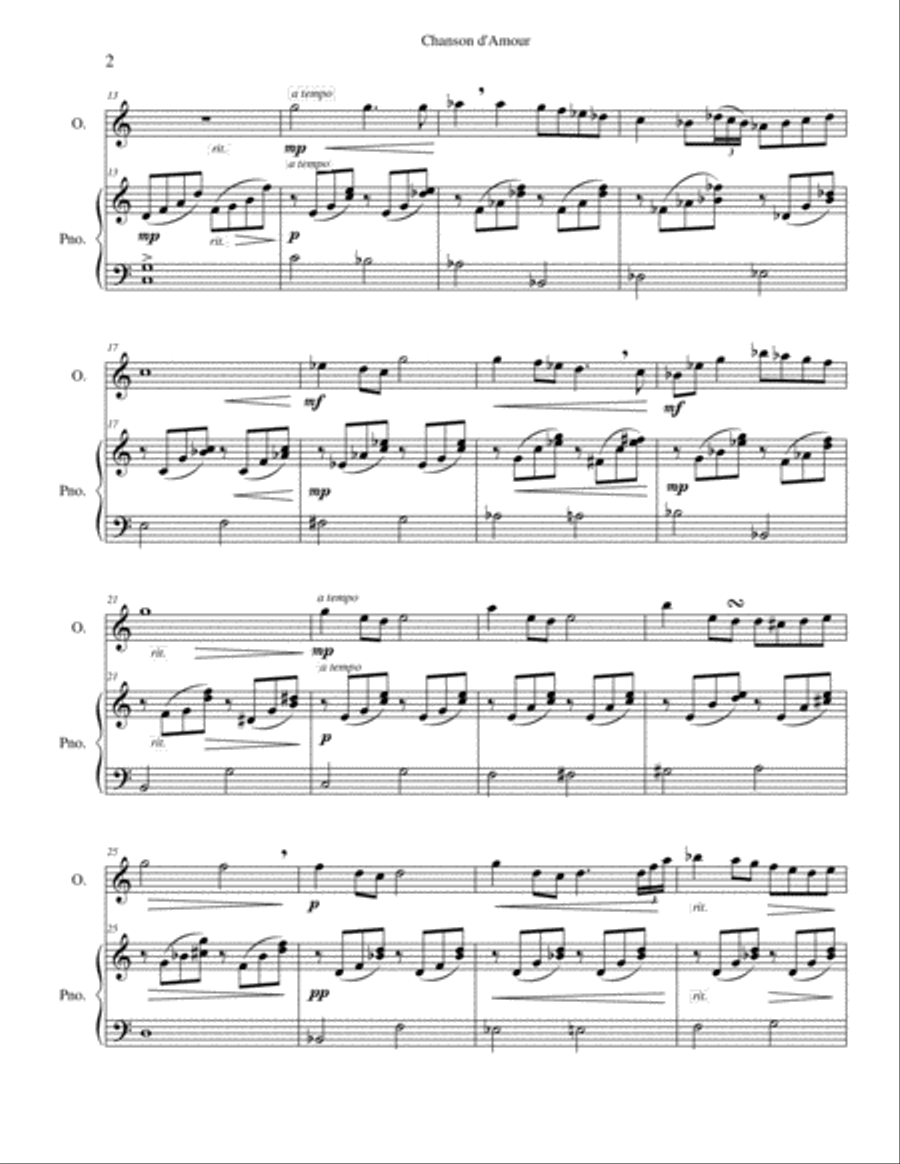 Chanson d'Amour Chanson d'Amour Piano scores gallery preview page 2
