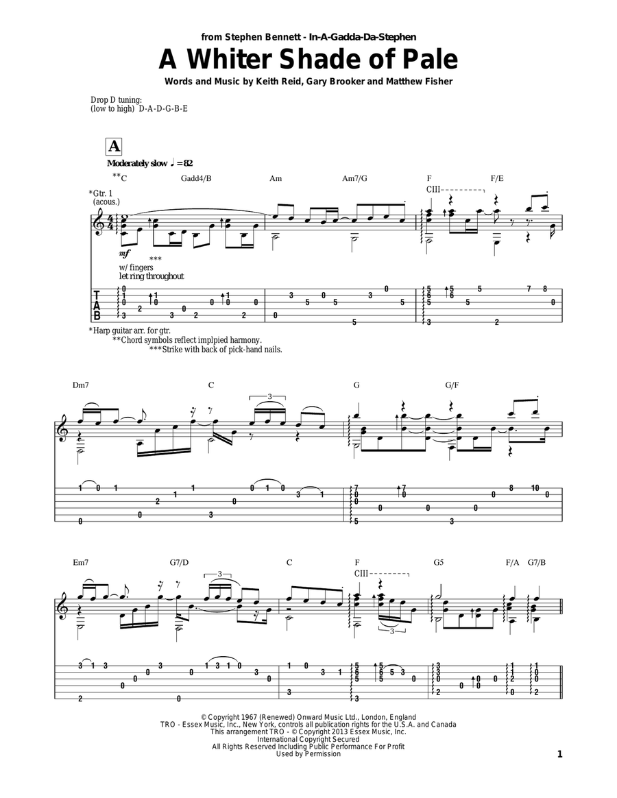 A Whiter Shade Of Pale Acoustic Guitar scores gallery preview page 1