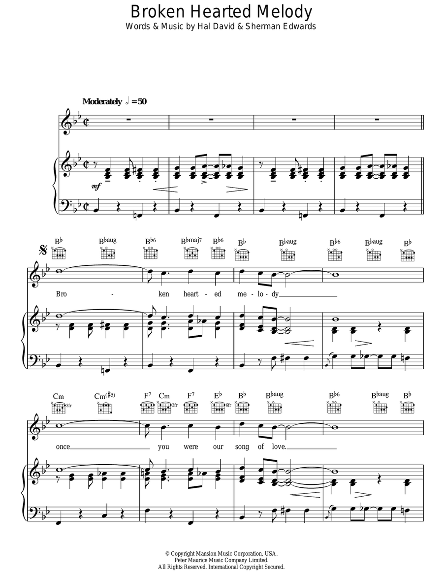 Broken-Hearted Melody Guitar scores gallery preview page 1