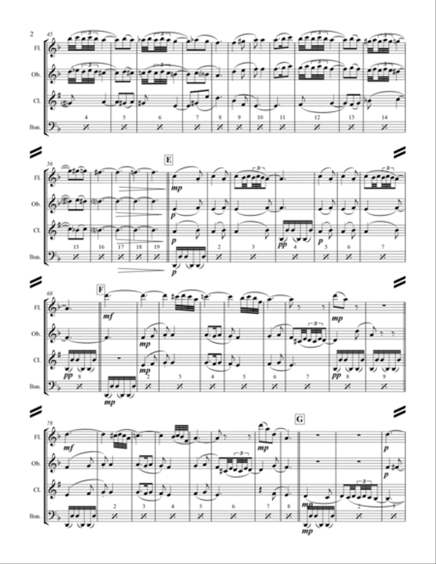 The Nutcracker Suite - 5. Arab Dance (for Woodwind Quartet) Woodwind Quartet scores gallery preview page 3
