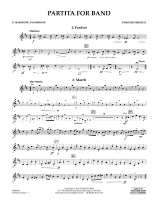 Partita for Band - Eb Baritone Saxophone