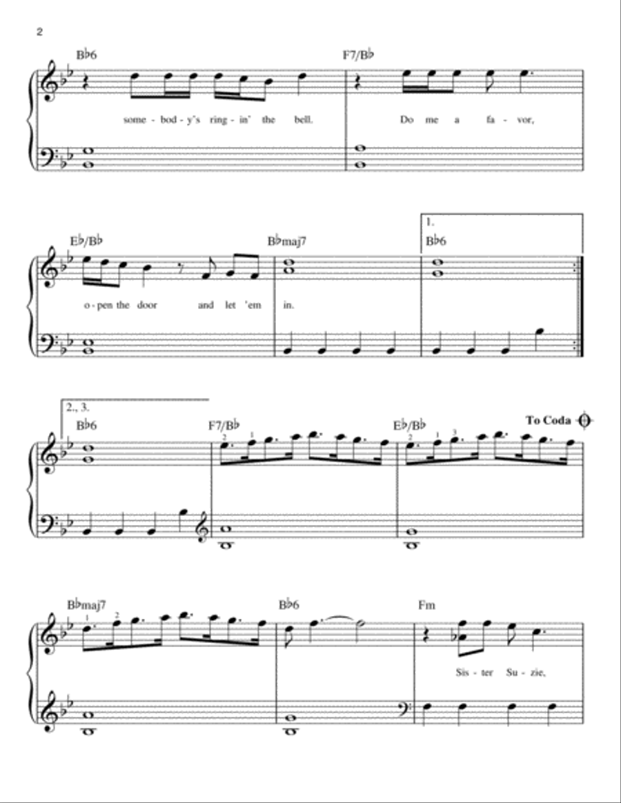 Let 'Em In Let 'Em In Easy Piano scores gallery preview page 2