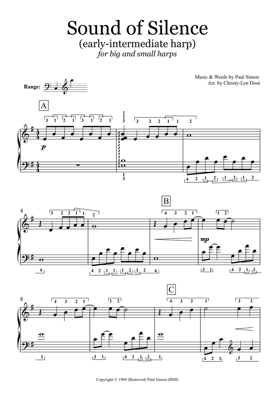 The Sound Of Silence Harp scores gallery preview page 2