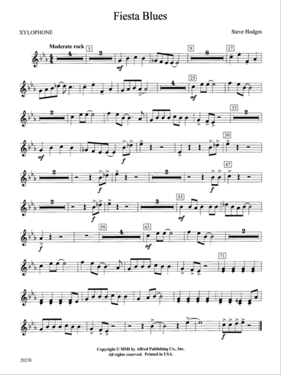 Fiesta Blues: Xylophone Fiesta Blues: Xylophone Concert Band scores gallery preview page 1