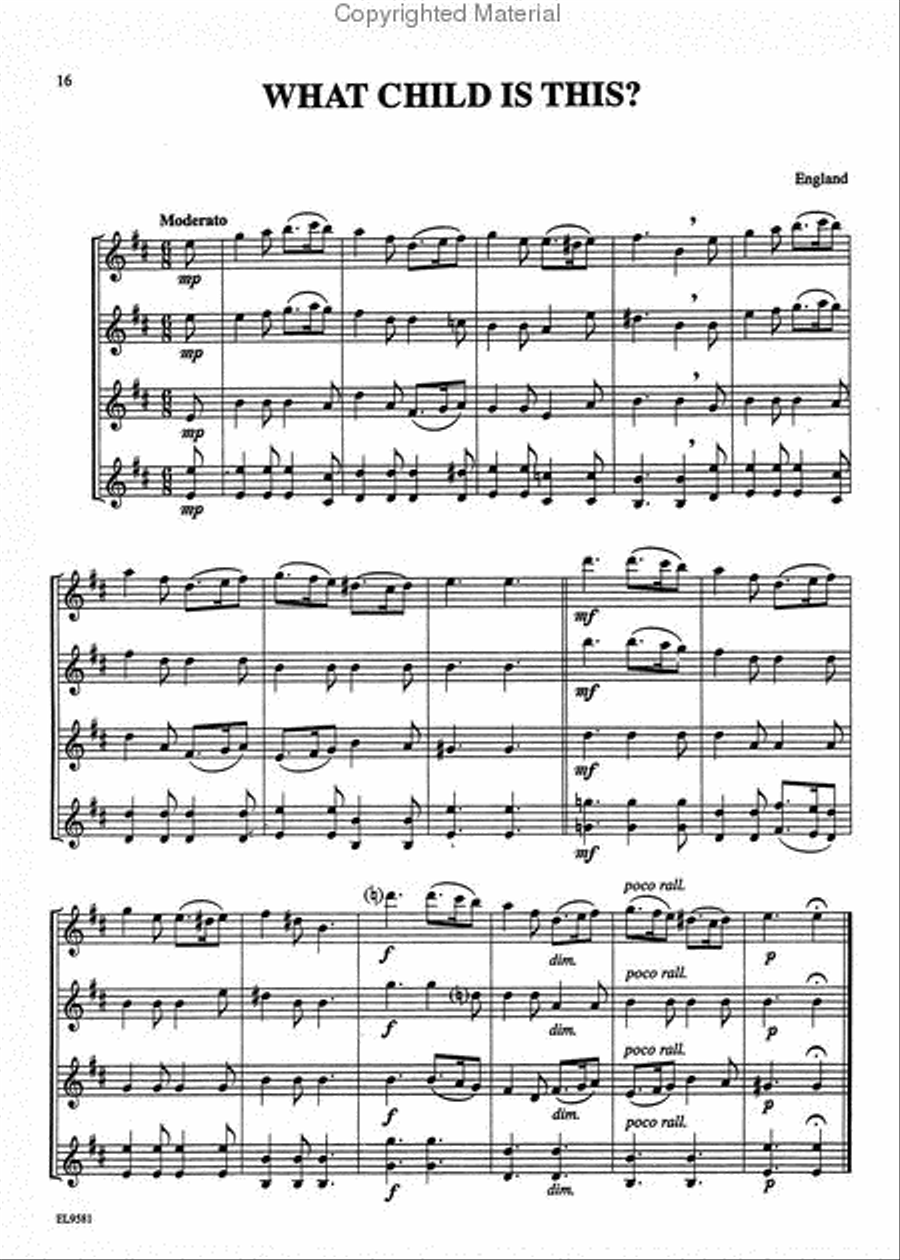 Christmas Quartets for All (Holiday Songs from Around the World) Small Ensemble scores gallery preview page 4
