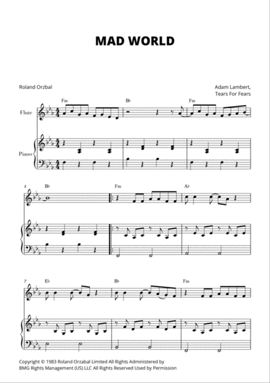 Mad World Mad World Small Ensemble scores gallery preview page 1