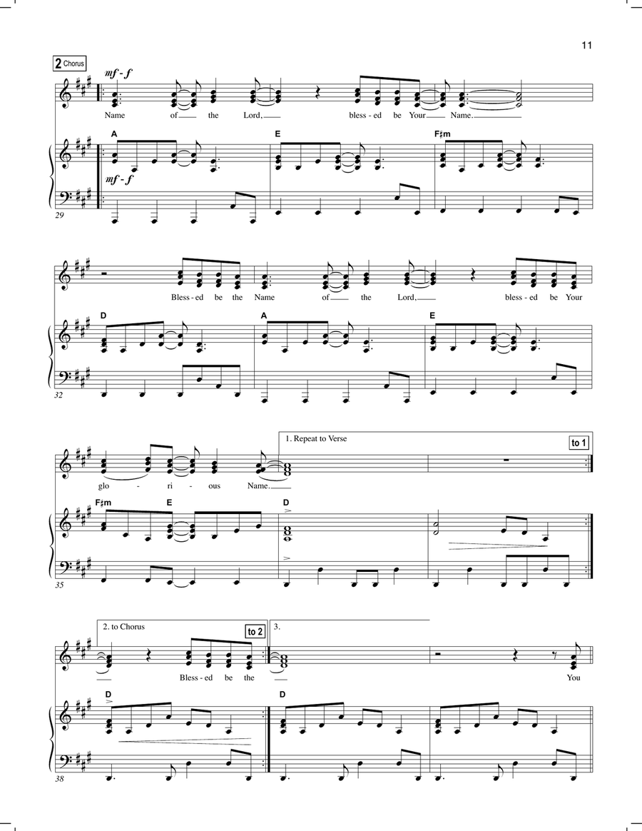 Blessed Be Your Name Voice scores gallery preview page 3