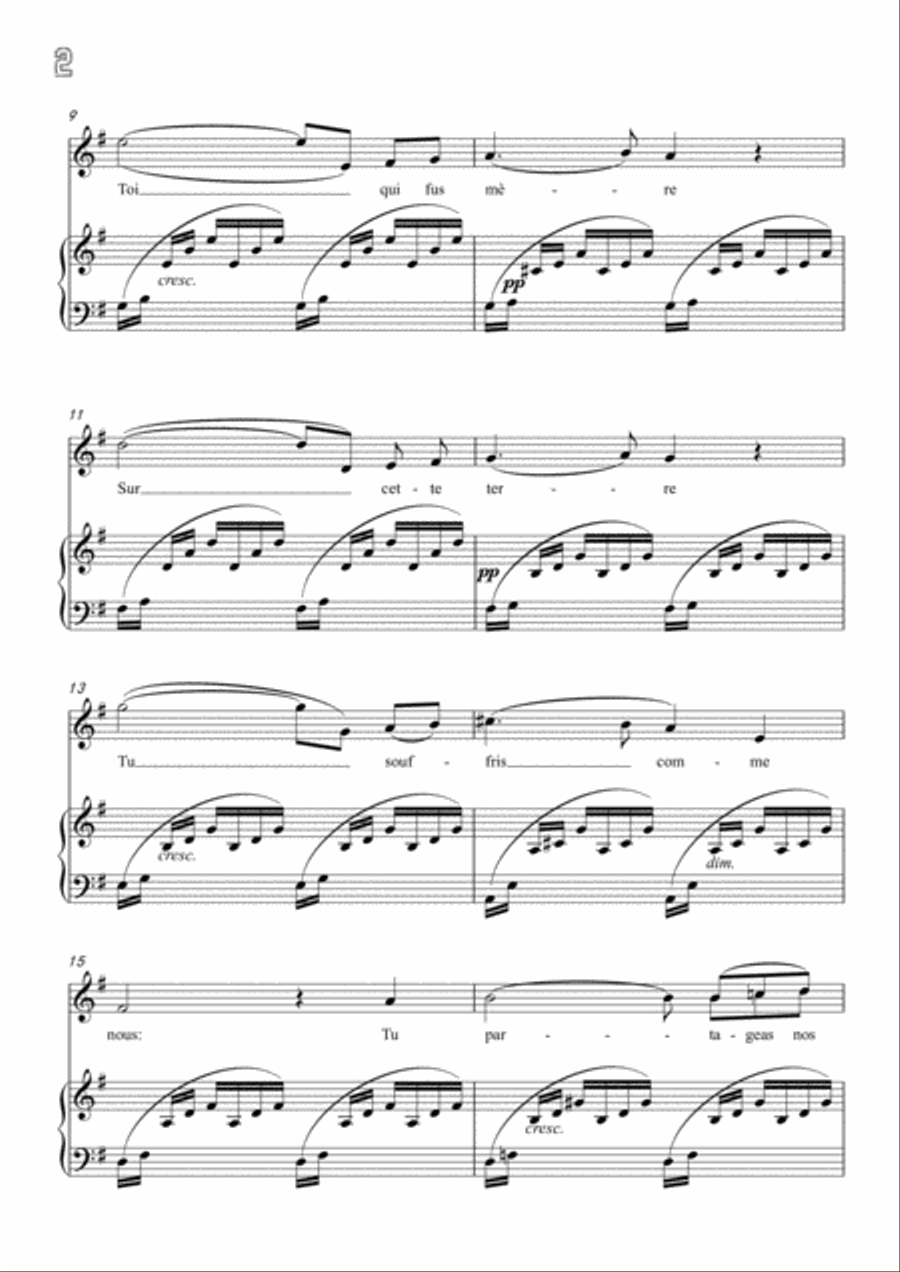 Ave Maria (Bach / Gounod) for Voice and Piano Voice Solo scores gallery preview page 2