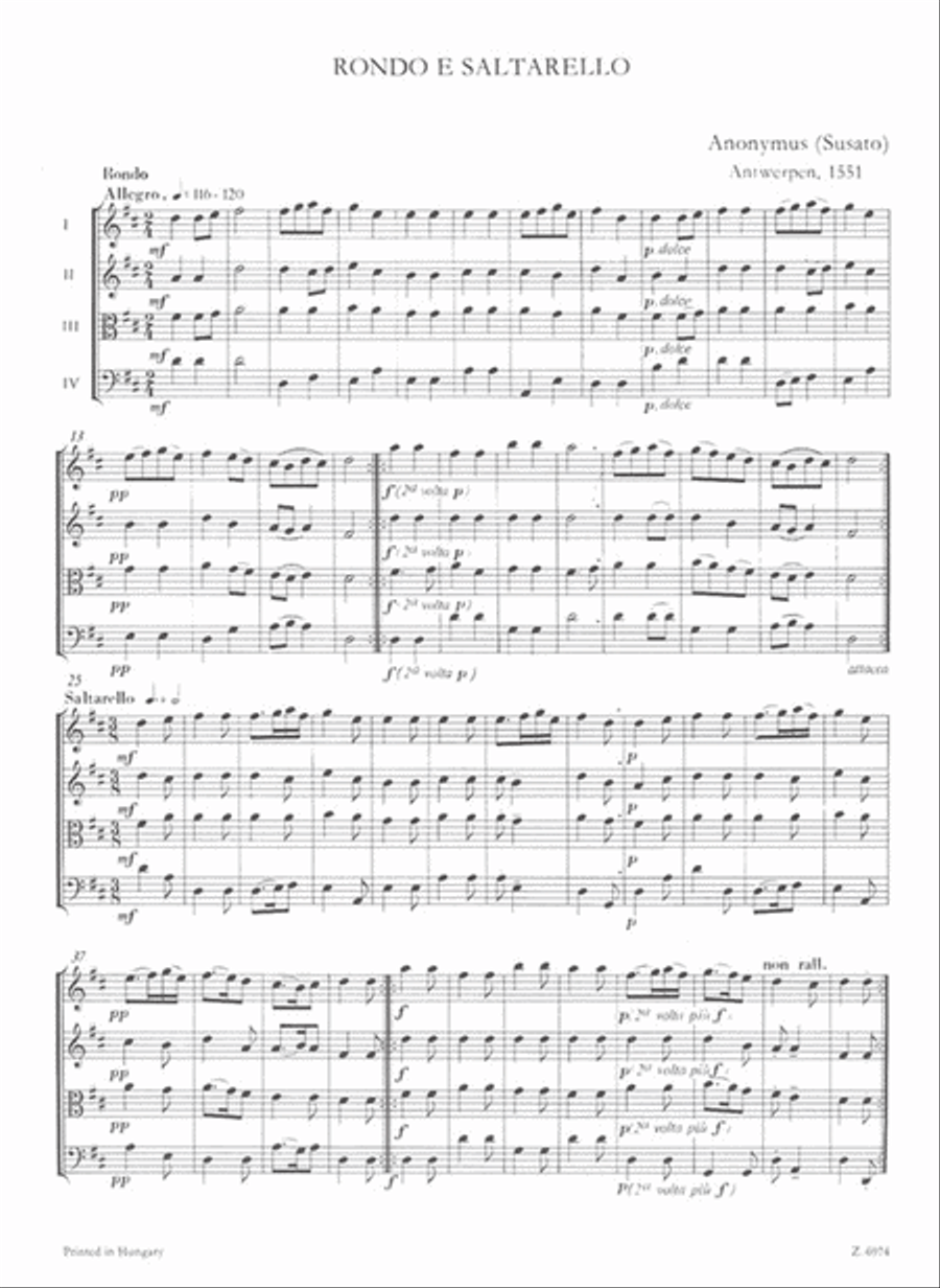 Renaissance Werke für vier Instrumente School and Community scores gallery preview page 2