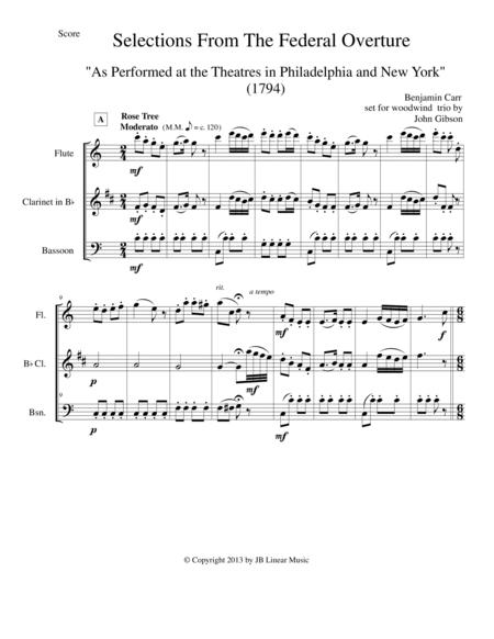 1794! Federal Overture for Flute, Clarinet, and Bassoon Trio