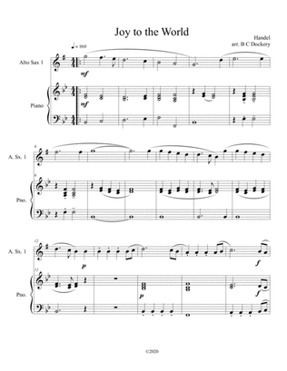 Book cover for Joy to the World (alto sax solo) with optional piano accompaniment