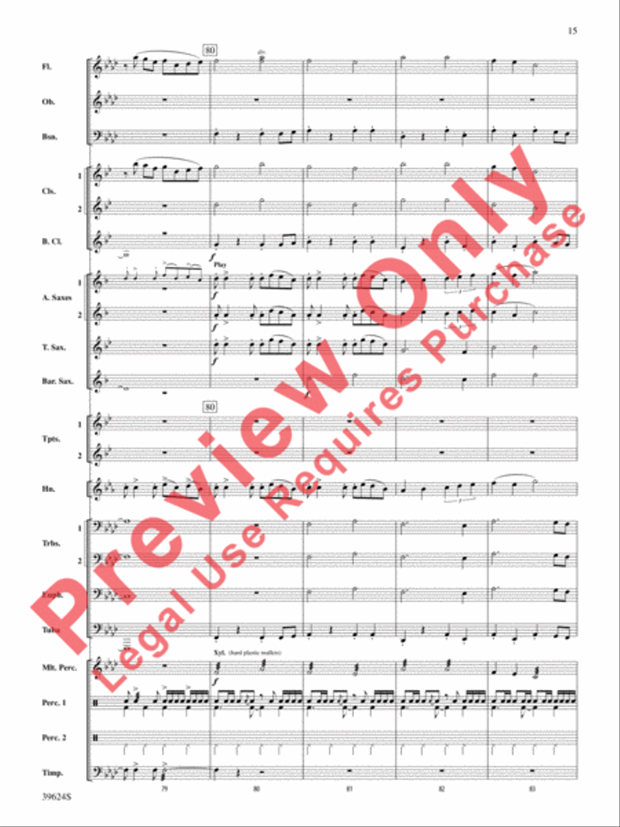 Cradle Hymn Concert Band scores gallery preview page 16