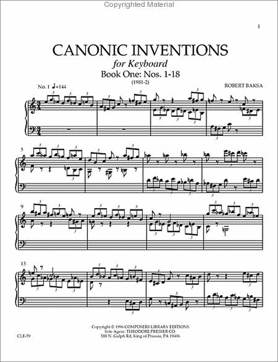 Canonic Inventions Vol. 1
