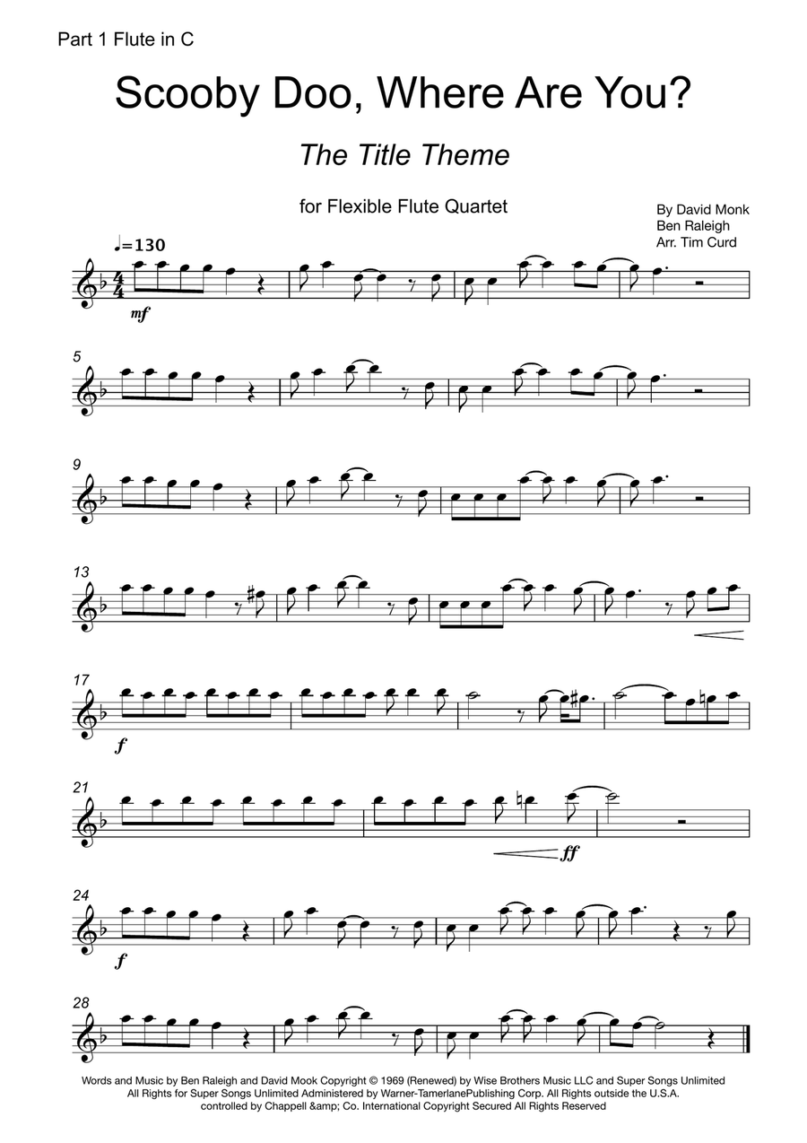 Scooby Doo, Where Are You? Woodwind Quartet scores gallery preview page 5