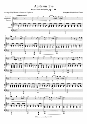 'Après un rêve' for Trombone/Euphonium/Bassoon
