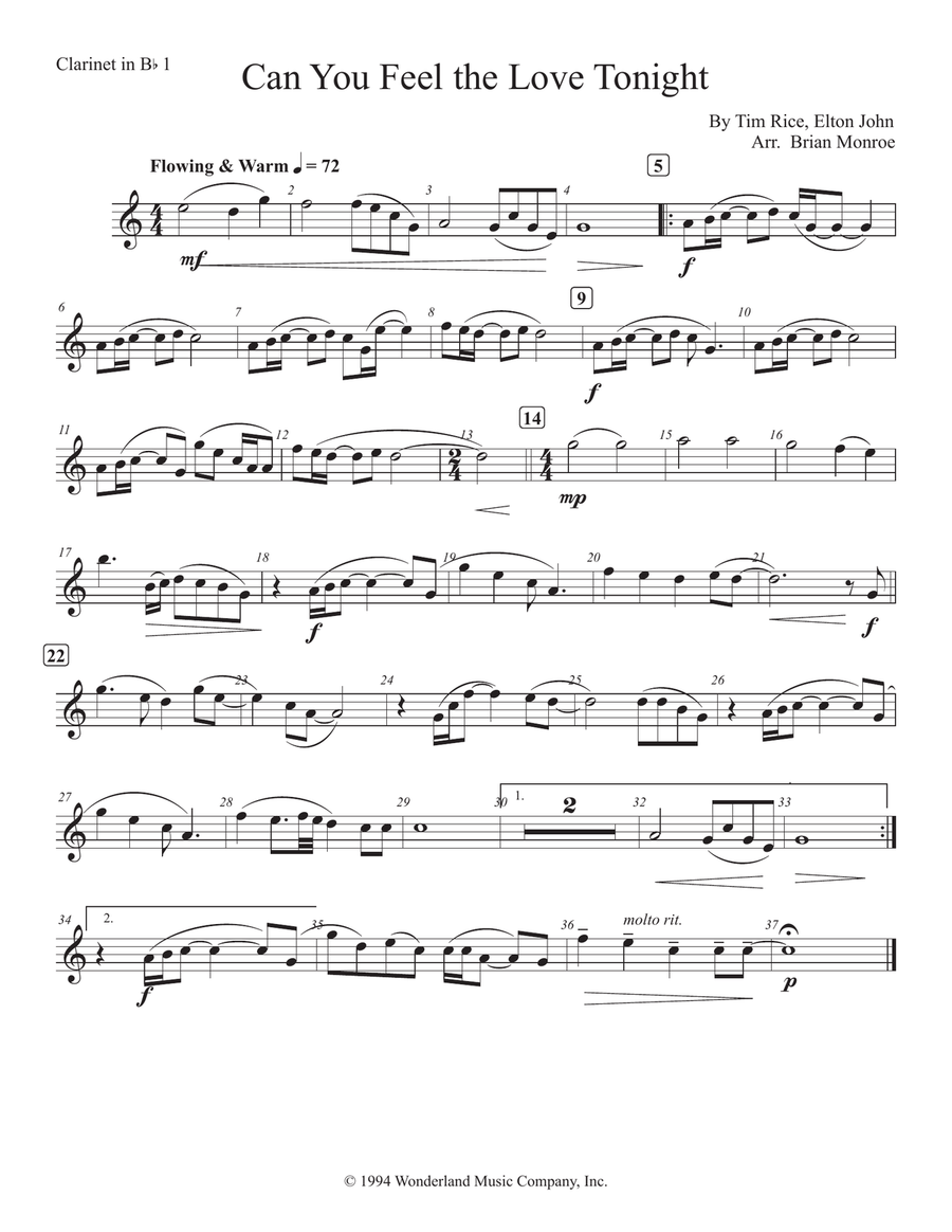 Can You Feel The Love Tonight Woodwind Quintet scores gallery preview page 5