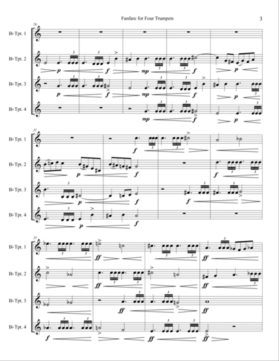 Fanfare for Four Trumpets Trumpet Solo scores gallery preview page 5