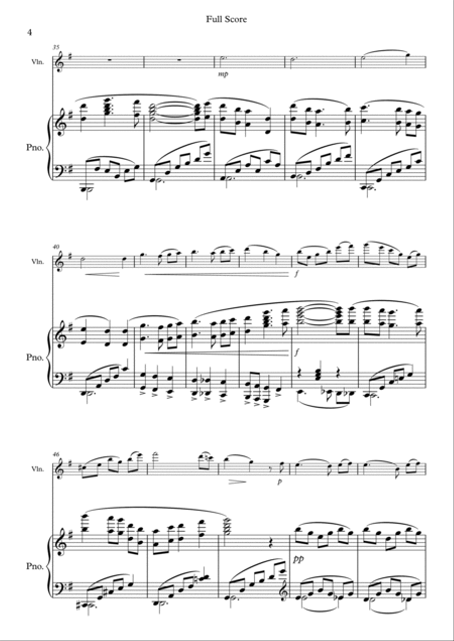 Furgary (Violin and Piano - First Theme Only Arrangement) Chamber Music scores gallery preview page 4