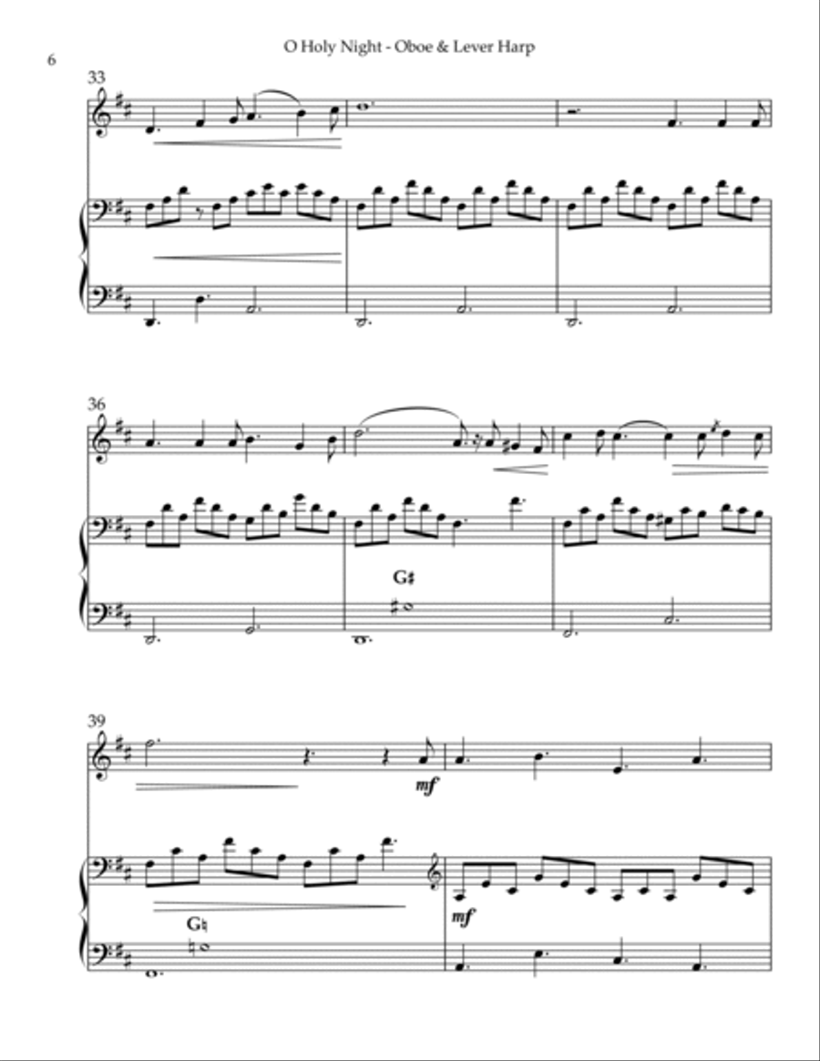 O Holy Night, Duet for Oboe & Lever Harp