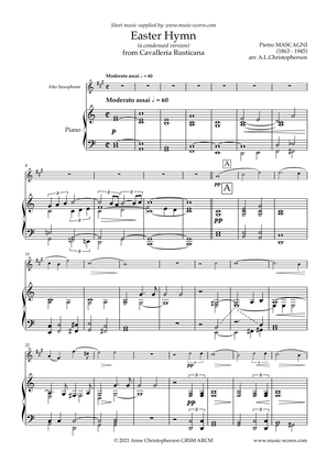 Easter Hymn from Cavaliera Rusticana - Alto Sax and Piano
