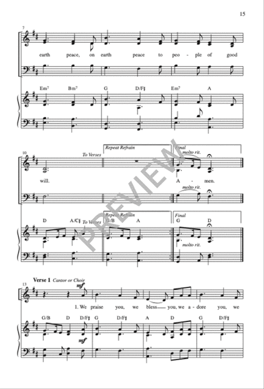 Mass of Joy and Peace, Tenth Anniversary edition - Choral / Accompaniment edition 3-Part scores gallery preview page 16
