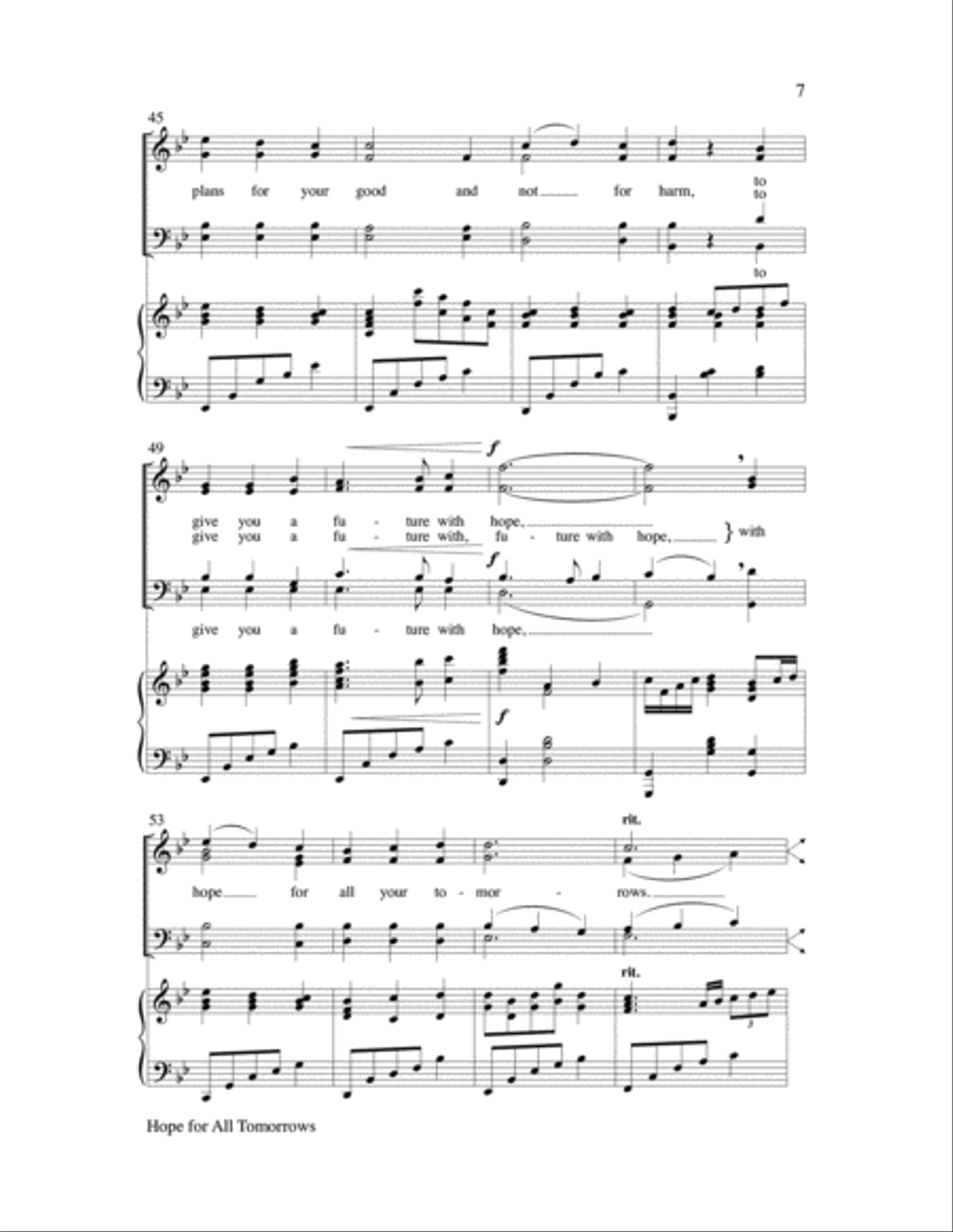 Hope for all Tomorrows Hope for all Tomorrows Choir scores gallery preview page 7