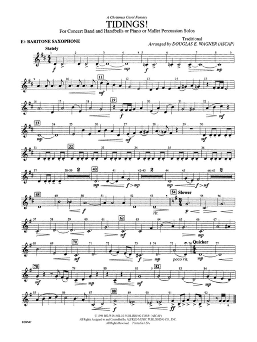 Tidings! (A Christmas Carol Fantasy): E-flat Baritone Saxophone