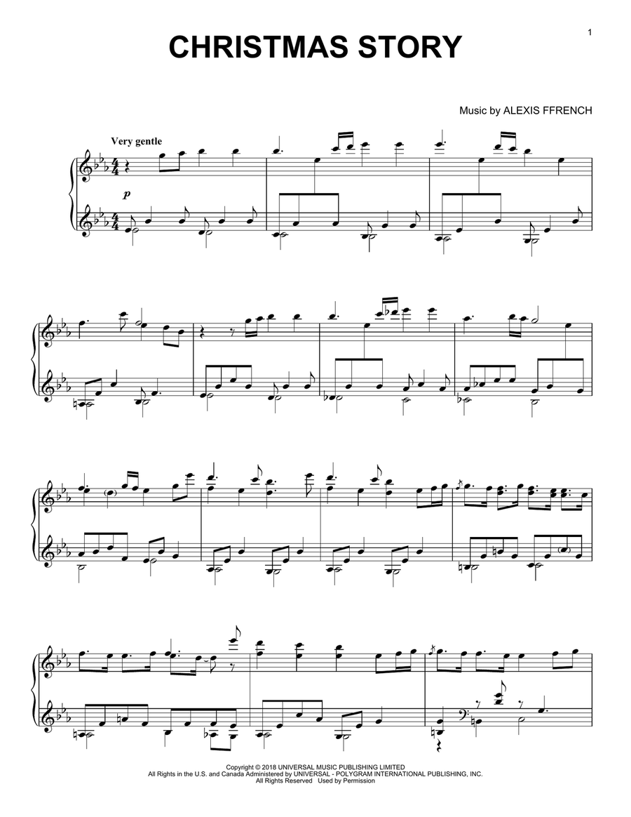 Christmas Story Christmas Story Piano Solo scores gallery preview page 1
