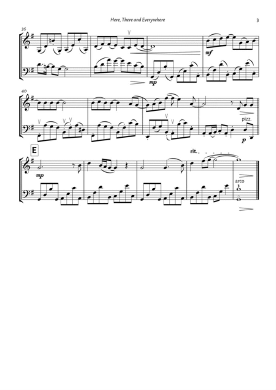 Here, There And Everywhere String Duet scores gallery preview page 3