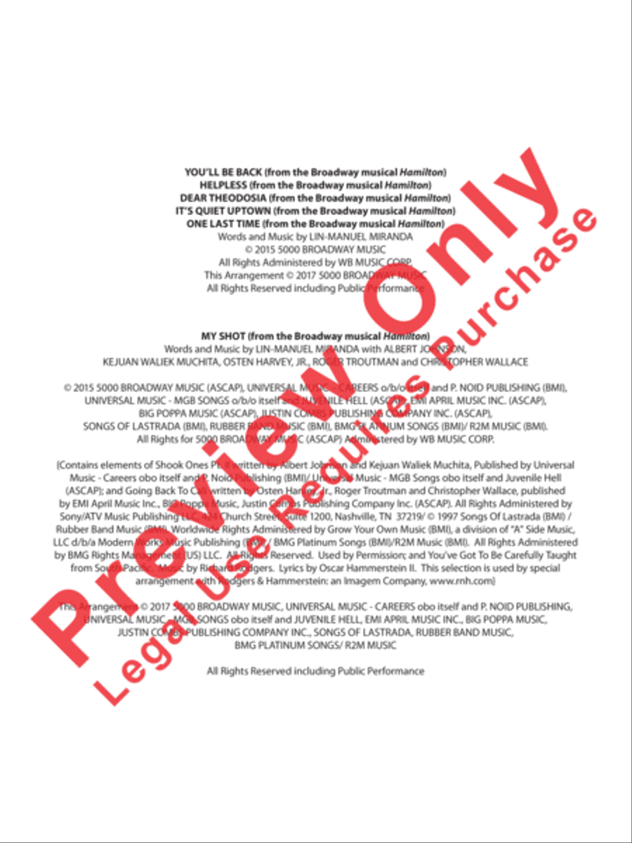 Hamilton, Suite from the Broadway Musical Concert Band scores gallery preview page 3