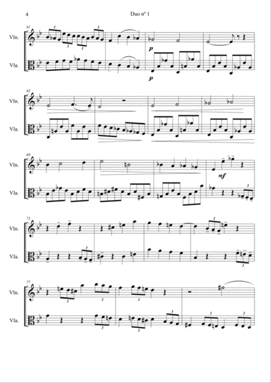 Duo for Violin and Viola String Duet scores gallery preview page 4