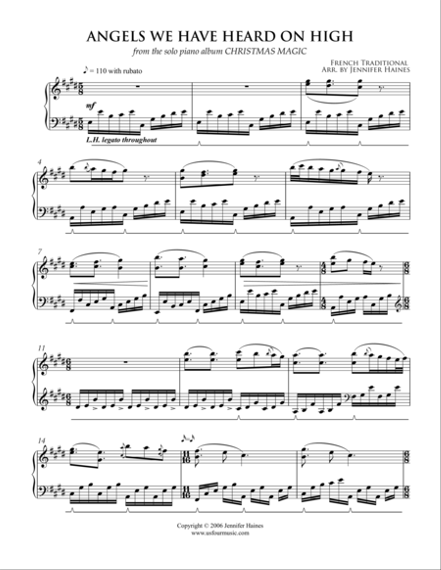 Angels We Have Heard On High Piano Solo scores gallery preview page 1