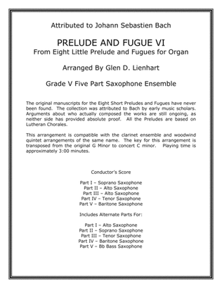 Prelude and Fugue VI (Saxophone)