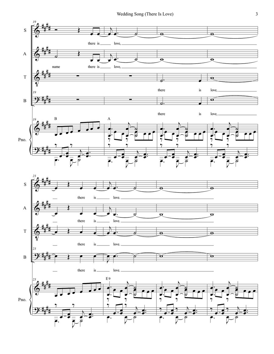 Wedding Song (there Is Love) Piano, Vocal scores gallery preview page 3