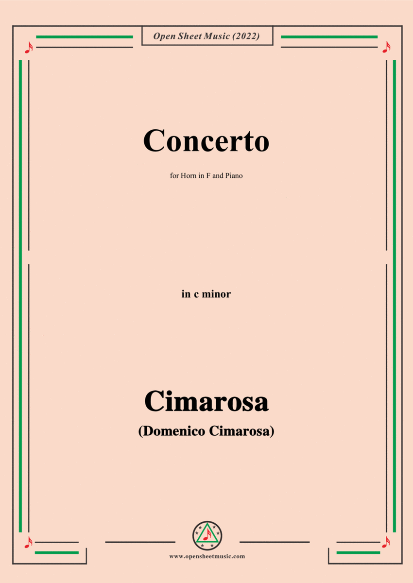 Cimarosa-Concerto,in c minor,for Horn in F and Piano