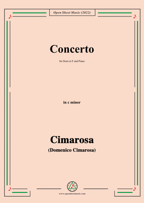 Book cover for Cimarosa-Concerto,in c minor,for Horn in F and Piano