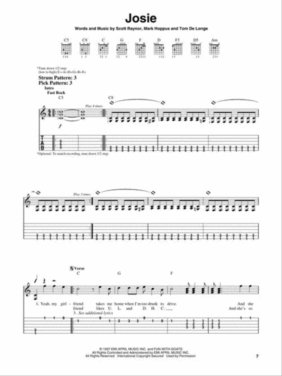 blink-182 – Greatest Hits Easy Guitar scores gallery preview page 5