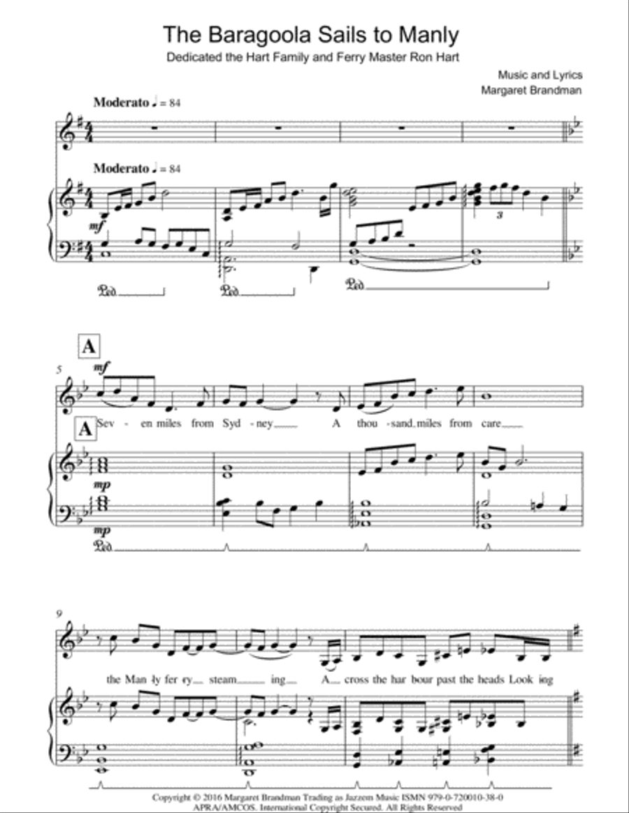 The Baragoola Sails to Manly Medium Voice scores gallery preview page 2