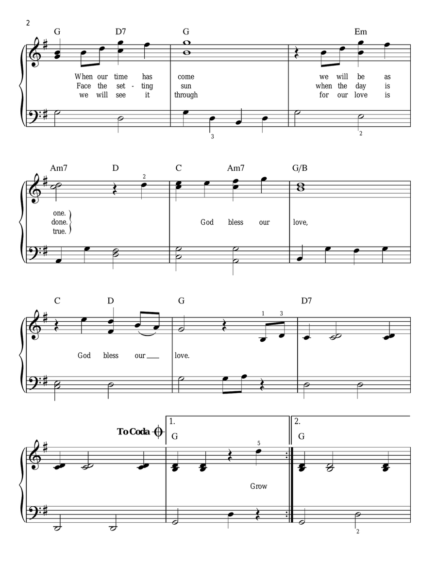 Grow Old With Me Easy Piano scores gallery preview page 2