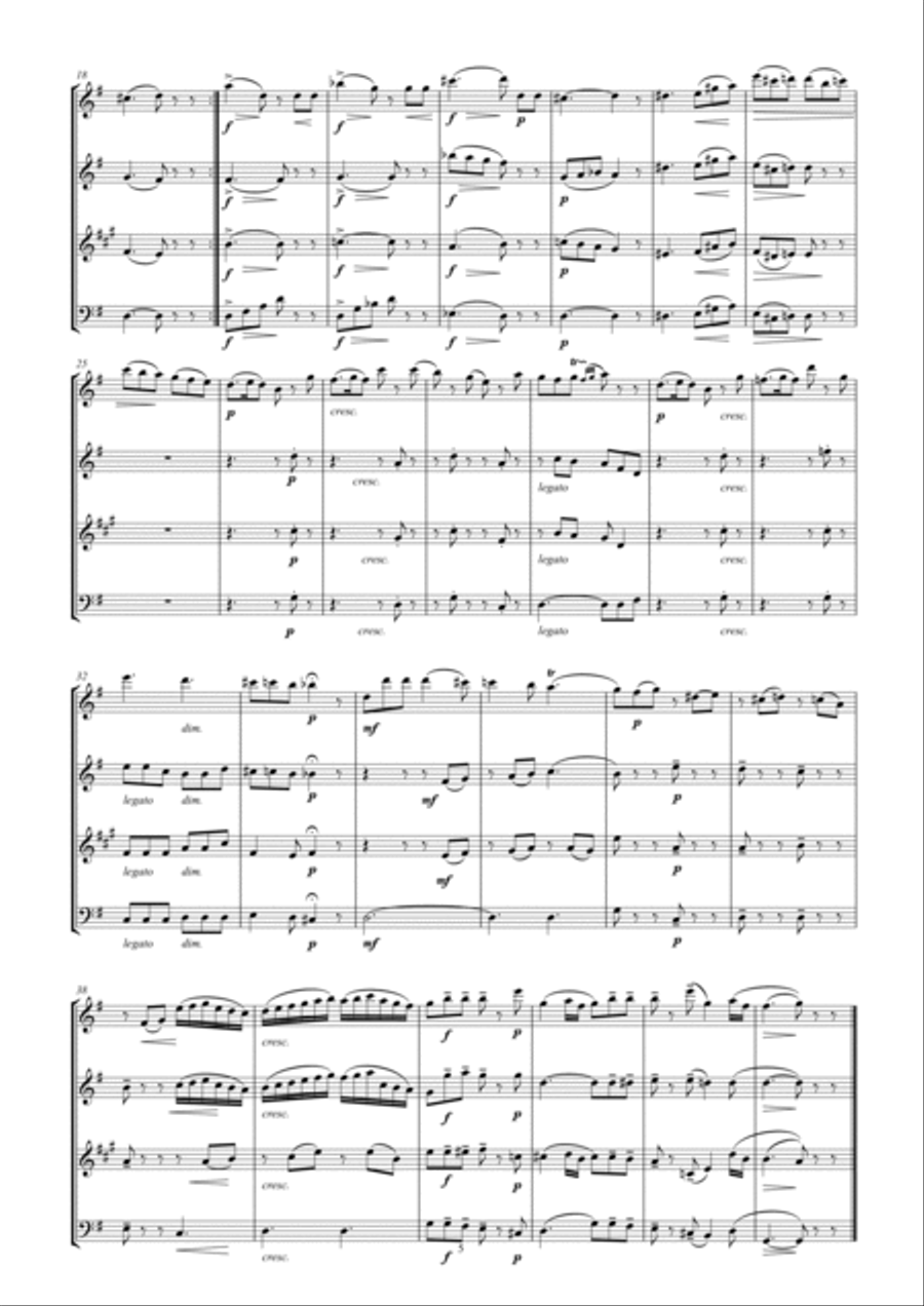 Mozart Divertimento in C arr. Woodwind Quartet Woodwind Quartet scores gallery preview page 5