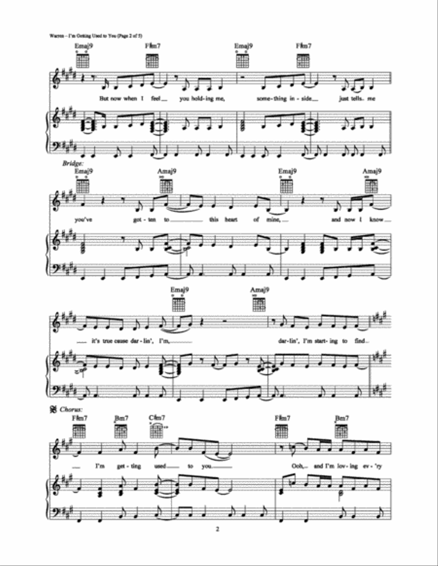 I'm Getting Used to You I'm Getting Used to You Piano, Vocal, Guitar scores gallery preview page 2