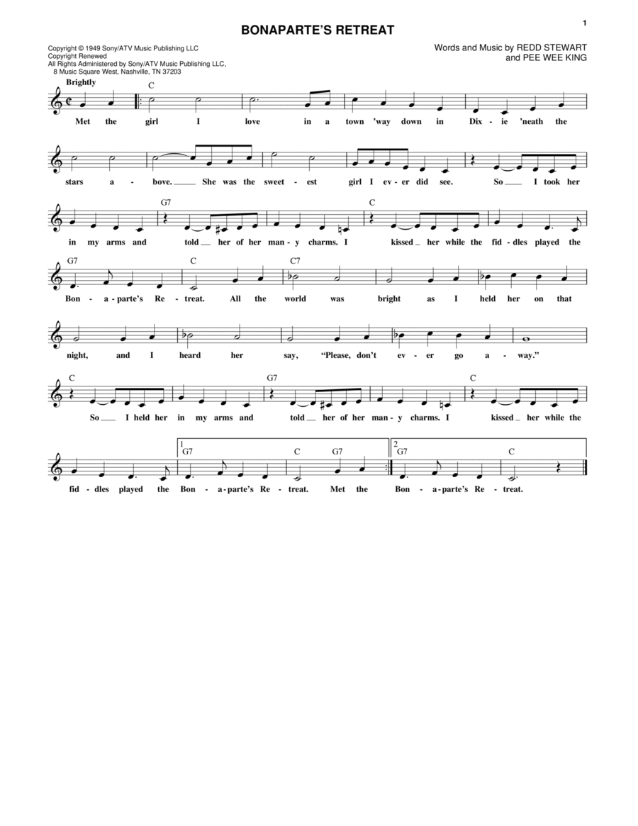 Bonaparte's Retreat Bonaparte's Retreat Electric Guitar scores gallery preview page 1