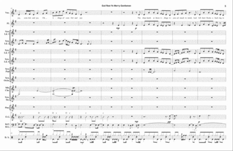 God Rest Ye Merry Gentlemen (Full Score 11x17) Piano, Vocal, Guitar scores gallery preview page 5
