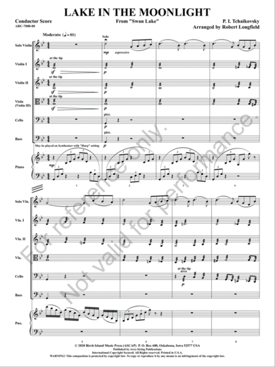 Lake In The Moonlight String Orchestra scores gallery preview page 4