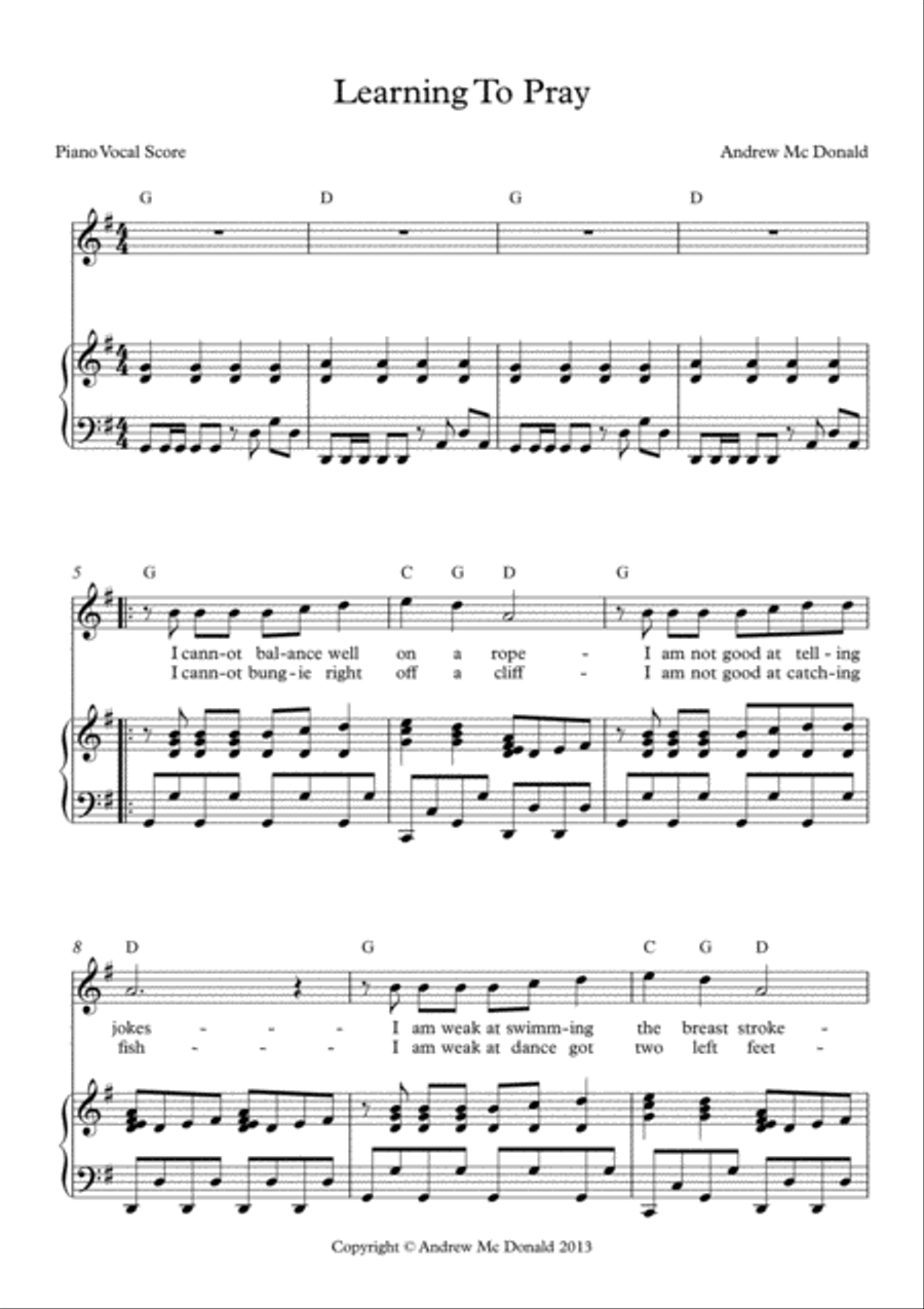 Learning To Pray Voice scores gallery preview page 2