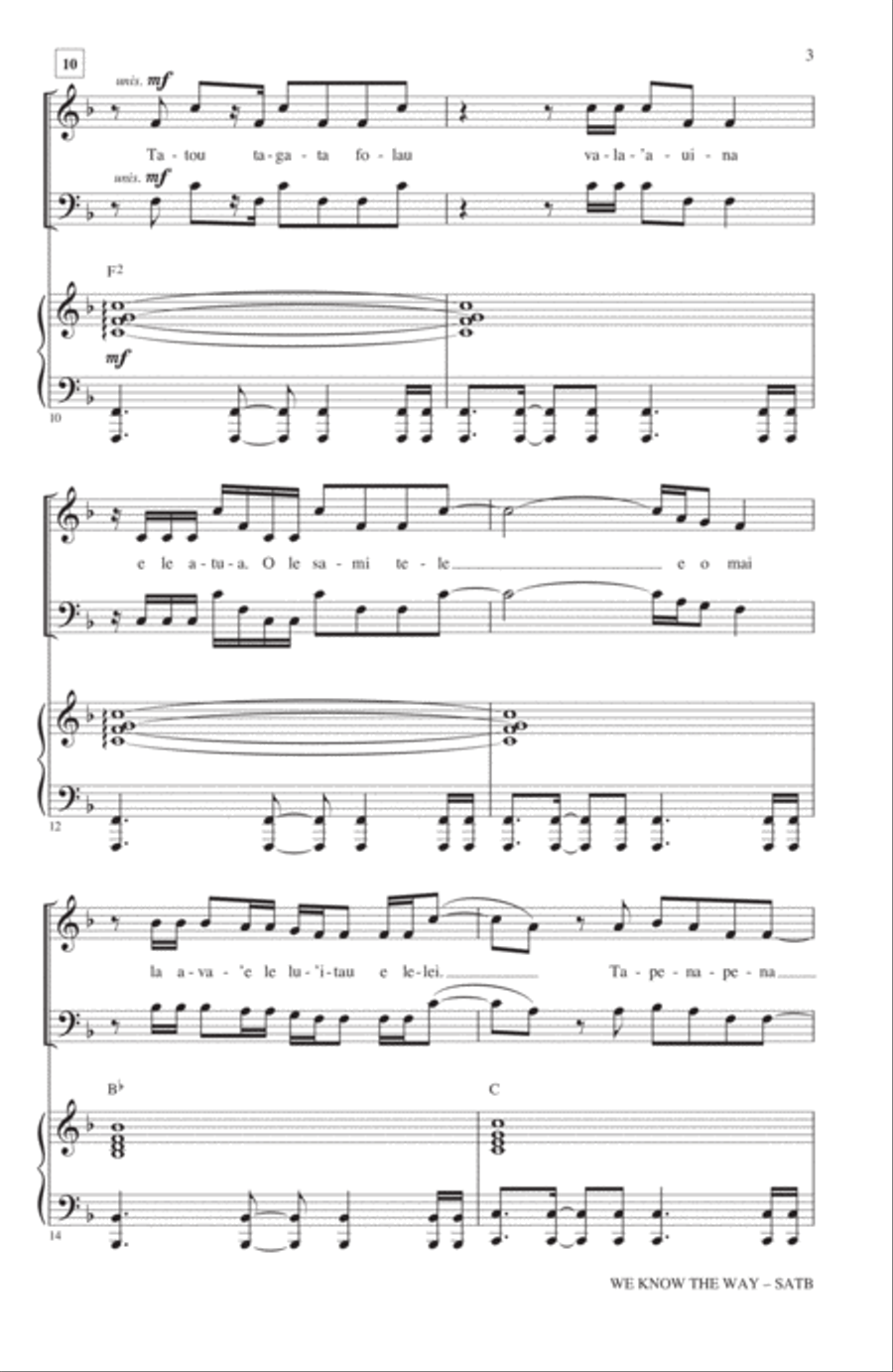 We Know The Way (from Moana) (arr. Roger Emerson) 4-Part scores gallery preview page 2