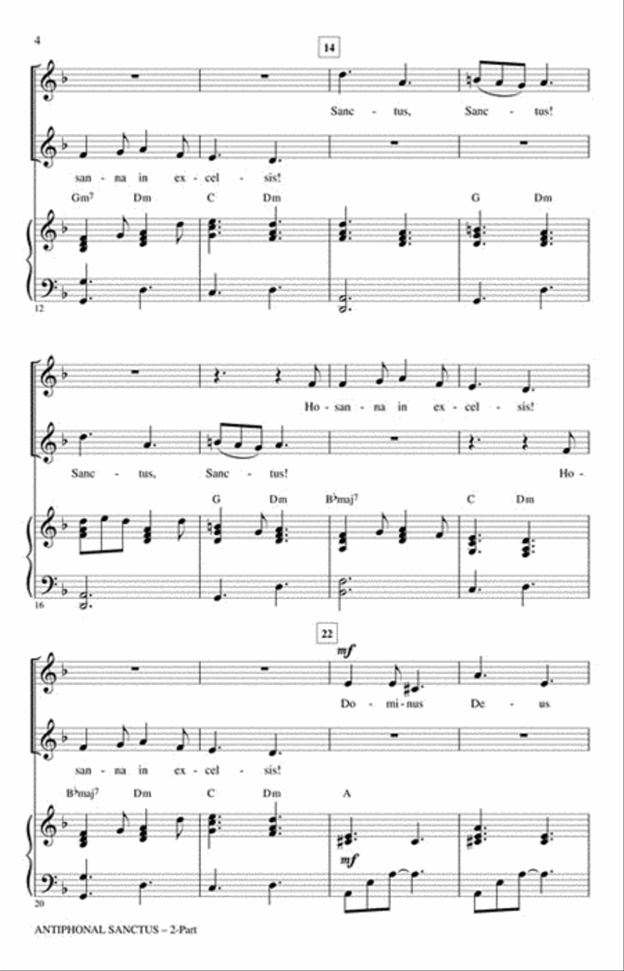 Antiphonal Sanctus 2-Part scores gallery preview page 4